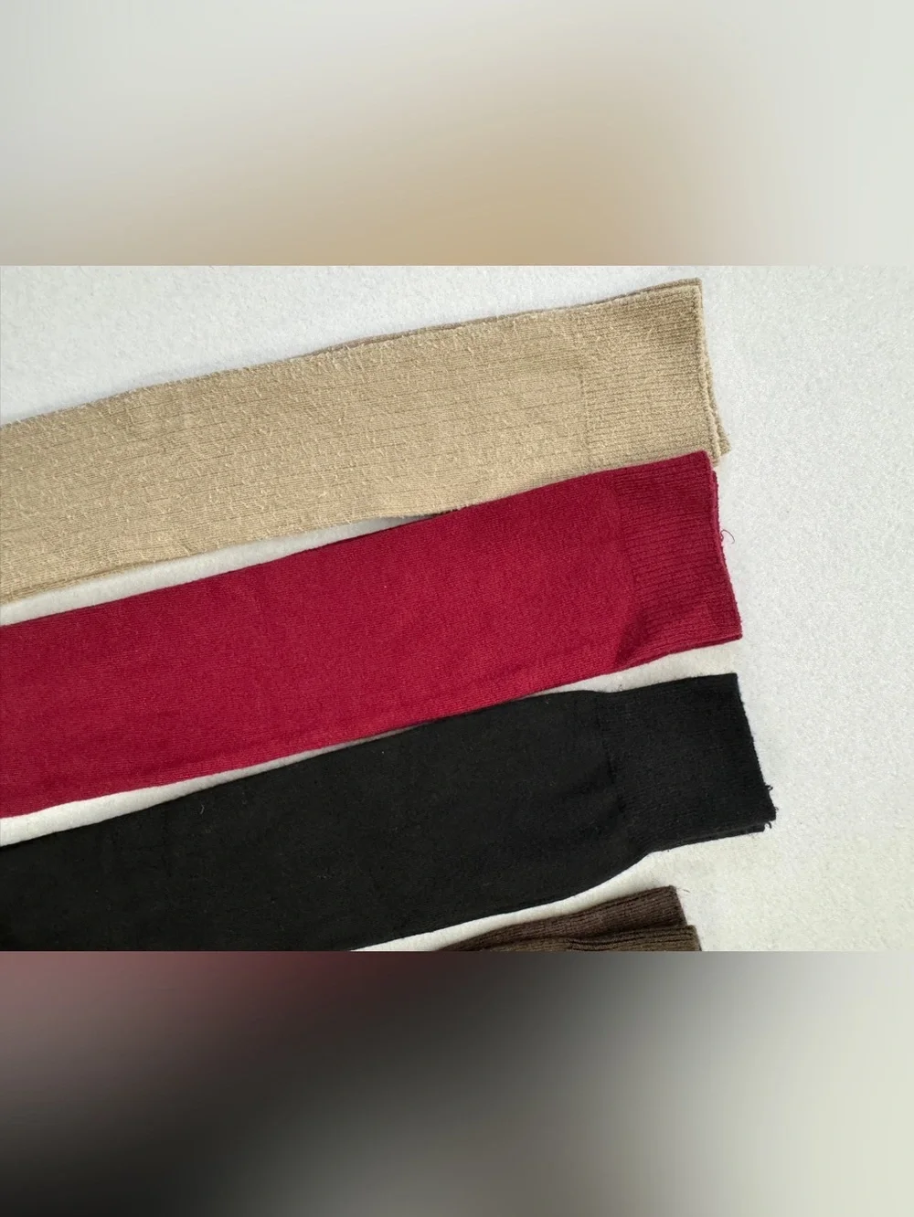 Assorted Ribbed and Solid Knee-High Socks - Red, Black, Brown, Tan 5 pairs